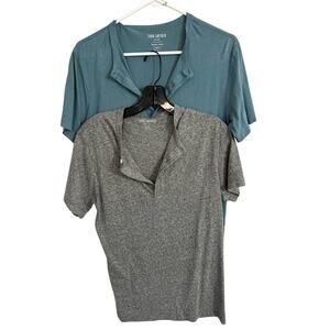 Todd Snyder Premium Jersey Henley Lot of 2 SIZE XS Made In USA T Shirt CLEAN